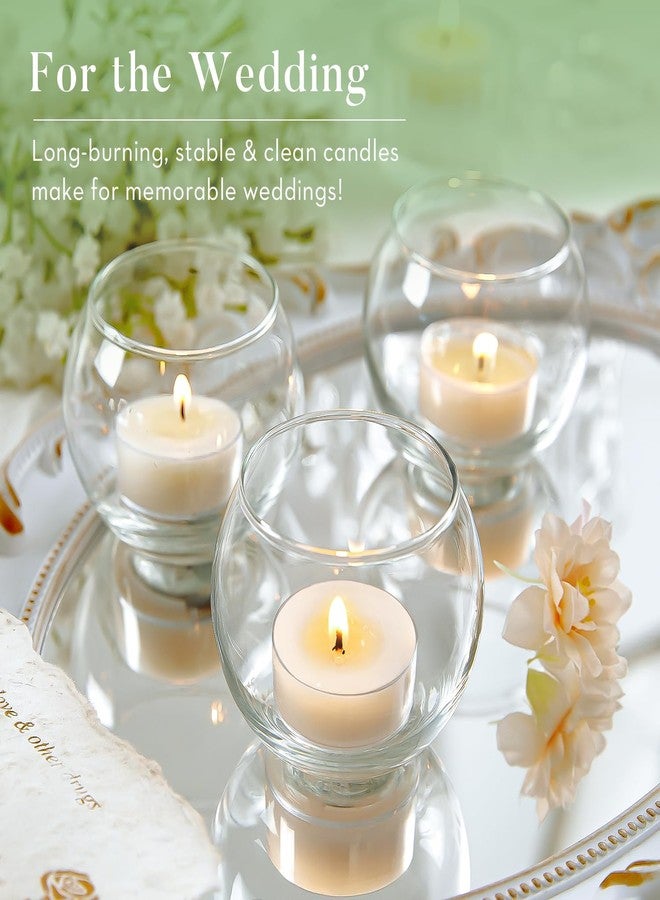 Hypmis Unscented Soy Tea Lights Candles 50 Pack Bulk, 4 Hours Long Burning White Tea Lights,Non-Paraffin, Smokeless, Mini Tealight Votive Candles for Wedding, Table Centerpiece, Christmas Lights - Image 4